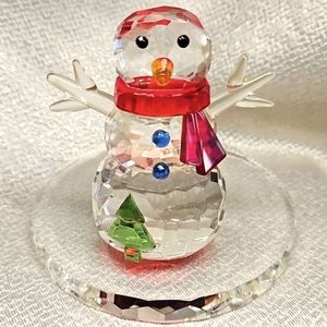 PartyLite ☃️ Sparkle Lite Crystal Snowman Tealight/Votive Candleholder ☃️ P9203